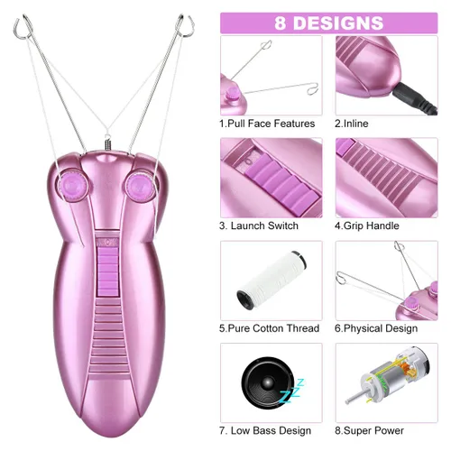 Miniatura 2 de WAYCOM Depiladora Eléctrica para Mujeres Removedor de Vello Facial Belleza para Mujeres Hilo Facial Removedor de Pelo Afeitadora Facial Masaje