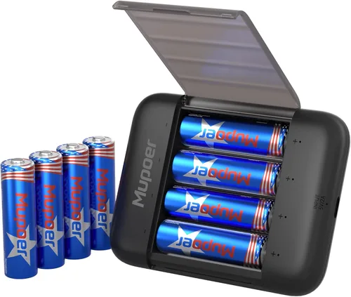 Miniatura 24 de Baterías AA recargables con caja, baterías de litio de 3600 mWh, AA de 1.5 V, 4 unidades, batería doble A, recargable, iones de litio de larga