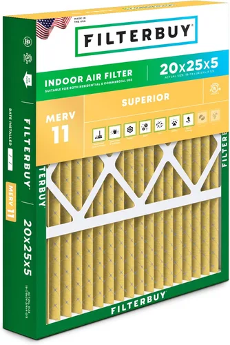 Miniatura 11 de Filterbuy Filtro de aire MERV 11 de 10 x 17 x 2 pulgadas para defensa superior de mascotas y alergias (paquete de 1), filtros exteriores plisados