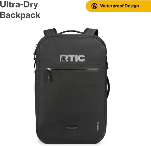 Miniatura 2 de Mochila ultra seca RTIC, bolsas impermeables para exteriores para senderismo, viajes, camping, paseos en barco, mochileros, 26L Negro y grafito