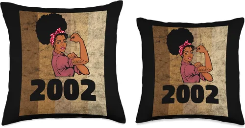 Miniatura 3 de Black Pride Melanin Queen African American Gifts Vintage 2002 Limited Edition 21st Birthday Afro Girls Women - Almohada de 16 x 16 pulgadas