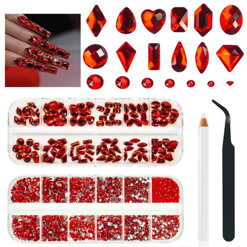 Miniatura 24 de qiipii Diamantes de imitación para uñas de amatista púrpura de múltiples formas de cristal con base plana K9, piedras de vidrio púrpura claro, gemas