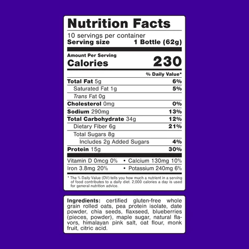 Miniatura 2 de Oats Overnight Blueberry Muffin - Avena durante la noche, batido de avena alto en proteínas (0.51 onzas de proteína), solo agrega agua, desayuno