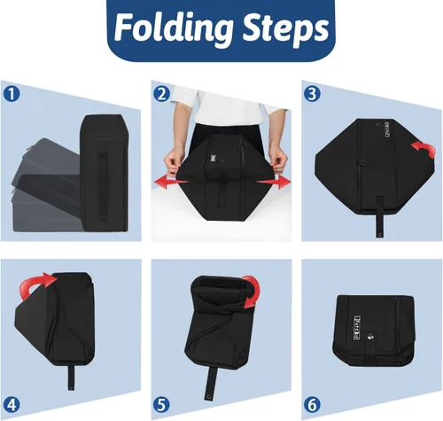Miniatura 7 de Arenero portátil para gatos de viaje de Petskd con tapa y 10 bolsas desechables, a prueba de fugas y plegable, artículos de viaje esenciales