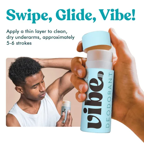 Miniatura 6 de Vibe - Desodorante natural sin aluminio para mujeres y hombres, control de olores de larga duración con aceite de coco orgánico y cera de abejas