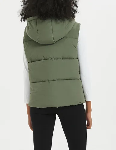 Miniatura 7 de Flygo Chaleco acolchado de invierno para mujer, cuello alto, con cremallera, acolchado, sin mangas, con bolsillos