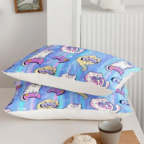 Miniatura 7 de Axolotl Juego de edredón Kawaii de tamaño individual, ropa de cama de animales lindos para niñas y niños, edredón colorido de dibujos animados