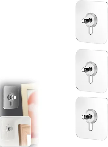 Miniatura 21 de Ganchos adhesivos sin taladros, colgadores de fotos mejorados sin clavos, ganchos adhesivos de montaje en pared para colgar, ganchos de pared sin