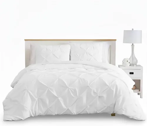 Miniatura 81 de Kotton Culture 1 Pc Twin/Twin XL Size Pinch Pleated - Pintuck Duvet Cover Only - 100% Egyptian Cotton Sateen -1000 TC Luxury Comforter Cover-Zipper