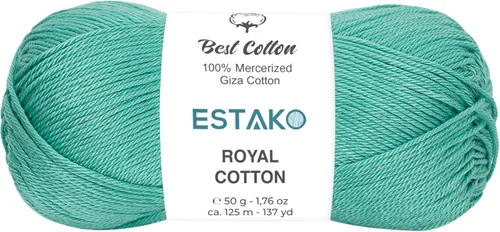 Miniatura 9 de Estako Algodón Royal, 100% hilo de algodón giza mercerizado, suave, súper fino 1 para ganchillo y tejer, 1.76 onzas (50g) / 137 yardas (125m)