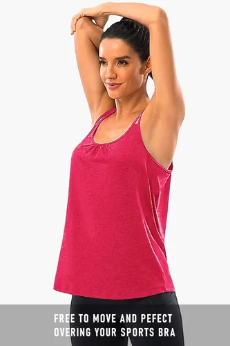 Miniatura 3 de Hibelle Camiseta sin mangas para mujer con cuello redondo y espalda cruzada