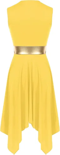 Miniatura 134 de easyforever Vestido de baile sin mangas con bloques de color para mujer, alabanza litúrgica, ropa de baile lírico, vestido de bata de adoración