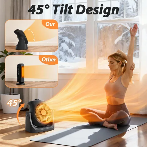 Miniatura 3 de Ventilador de escritorio eléctrico portátil, ventilador de escritorio de enfriamiento, ventilador de calentador 2 en 1, combo con inclinación