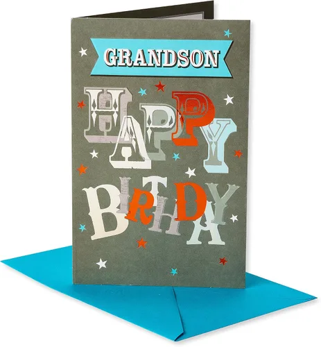 American Greetings Tarjeta de cumpleaños para nieto (Awesome)