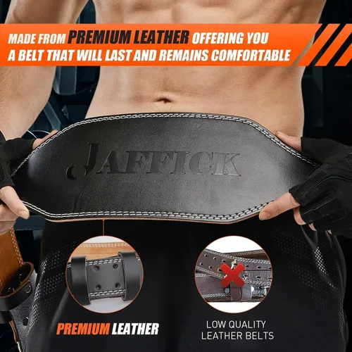 Miniatura 5 de Cinturón de levantamiento de pesas de cuero genuino para hombres, cinturón de pesas para gimnasio, soporte lumbar para espalda, levantamiento