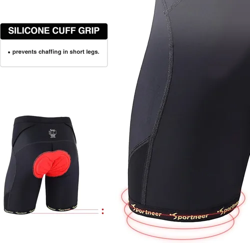 Miniatura 4 de Sportneer Padded Bike Shorts for Men - 4D Padding Mens Bicycle Cyling Tights Clothing for Road Bike Breathable Absorbent