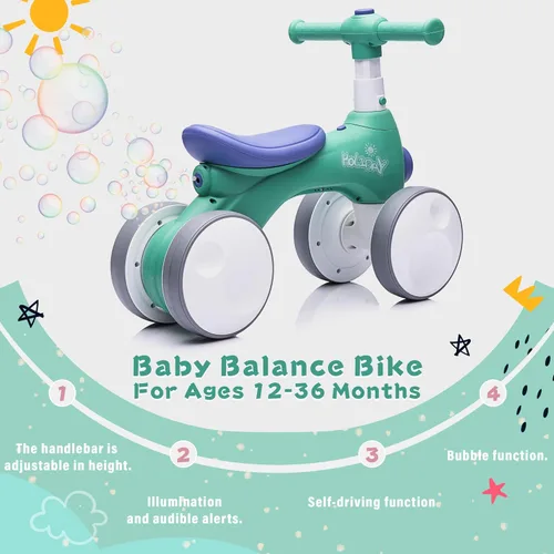 Miniatura 2 de Bicicleta de equilibrio para bebés y niños pequeños con máquina de burbujas para niños de 1 año, bicicleta de equilibrio para niños de 4 ruedas