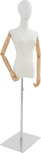 Miniatura 17 de Vestido de maniquí femenino con forma de torso, 59 a 79 pulgadas de altura ajustable, cuerpo de maniquí con soporte de metal y base rectangular