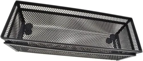 Miniatura 13 de HAHIYO Soporte de malla apilable con clip de 2.2 pulgadas de altura, paquete de 2 contenedores resistentes para clips de papel negro para cajón
