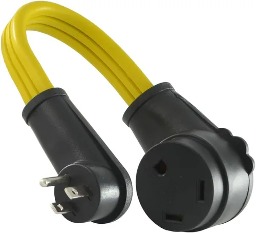 Miniatura 6 de Conntek 14340 Adaptador de Cable RV de 30 Amperios a 15/20 Amperios, Amarillo y Azul