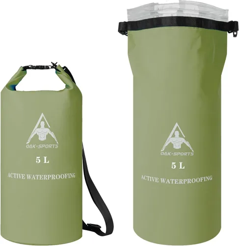 Miniatura 7 de Oak-Sports Dry Bag Mochila impermeable de 5L/10L/20L, bolsa de playa ligera con doble cierre de cremallera para natación, kayak, senderismo