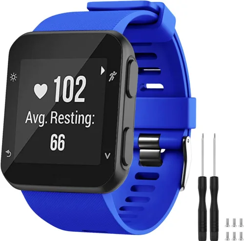 Miniatura 35 de GVFM banda compatible con Garmin Forerunner 35, silicona suave correa de repuesto para reloj inteligente Garmin Forerunner 35, se ajusta a muñeca
