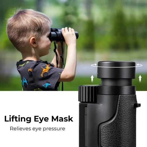 Miniatura 7 de K&F Concept Prismáticos compactos de 10 x 25 para niños y adultos, con prisma BAK4, lente FMC, impermeable IP65 y correa para el cuello