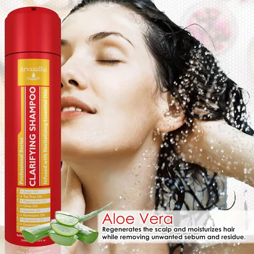 Miniatura 8 de Arvazallia Champú clarificante con aceites esenciales revitalizantes, limpiador antirresiduos de grado profesional infundido con argán, árbol de té