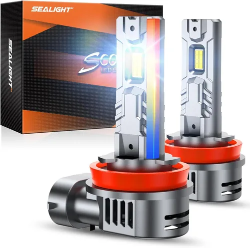 Miniatura 23 de SEALIGHT Bombillas antiniebla H1, 70,000 lm súper brillo 1:1 tamaño mini, luces antiniebla blancas frías de 6500 K, 3 minutos de iluminación