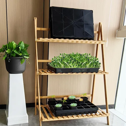 Miniatura 7 de RooTrimmer Paquete de 5 bandejas para macetas de vivero, bandeja de transporte y sujeción para plantas para macetas de inicio de semillas, Negro