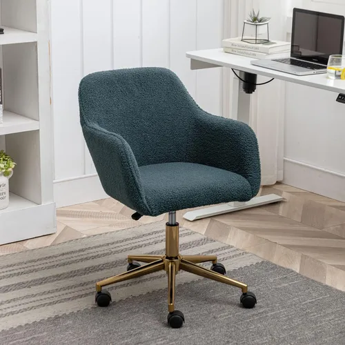 Silla de oficina en casa, silla de escritorio peluda, silla de tocador tapizada y esponjosa, silla de trabajo moderna, silla giratoria ajustable,