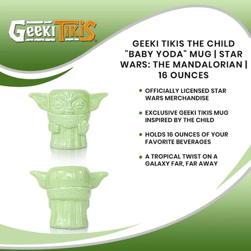 Miniatura 7 de Geeki Tikis The Child Baby Yoda Force Pose Taza Star Wars: 16 onzas