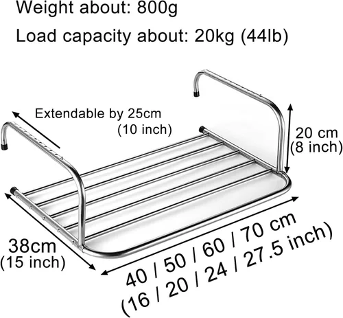 Miniatura 6 de Percha de ropa de acero inoxidable, estante plegable para toallas, estantes para plantas, estante de secado multifunción para ahorrar espacio
