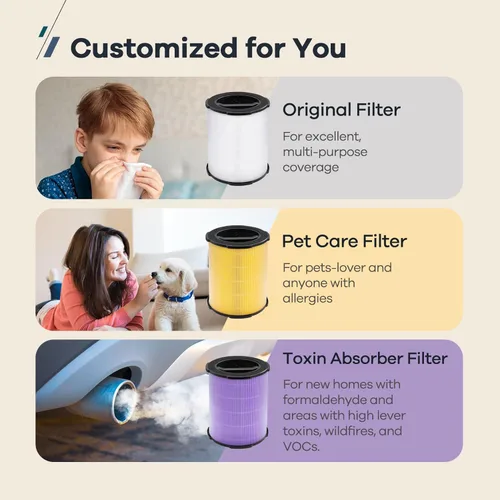 Miniatura 2 de WELOV Filtro absorbente de toxinas P200S/P200 Pro, 3 en 1 H13 True HEPA y filtro de carbón activado de alta eficiencia para formaldehído, toxinas