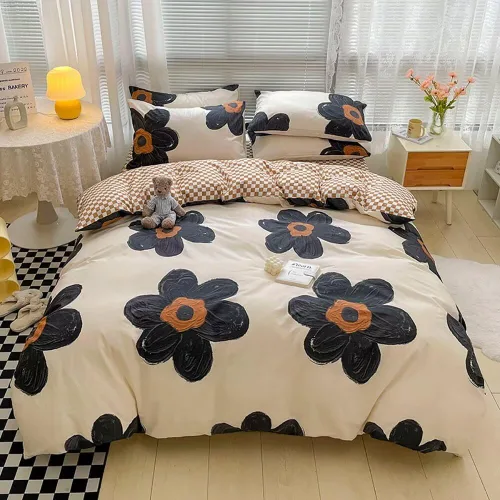 Miniatura 22 de Houseri Juego de funda de edredón de tamaño individual a cuadros azul claro y blanco para niños, juego de cama azul bebé para niños y niñas, juego