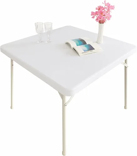 Miniatura 63 de Mantel elástico para mesa auxiliar de cóctel, ajustable de elastano, tamaño pequeño, para mesa auxiliar, 24 x 24 pulgadas, color beige