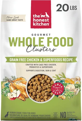 The Honest Kitchen Alimento seco para perros de grado humano, pollo sin granos, bolsa de 20 libras