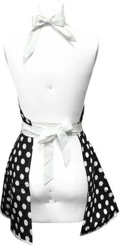 Miniatura 3 de Wrapables Delantal de anfitriona coqueta ajustable, lunares negros