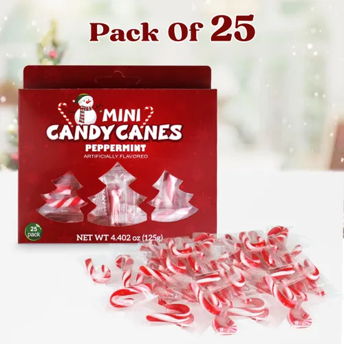 Miniatura 2 de Bastones de caramelo mini clásicos de Navidad en sabor a menta rojo y blanco para indulgencia familiar en festividades - pequeños bastones