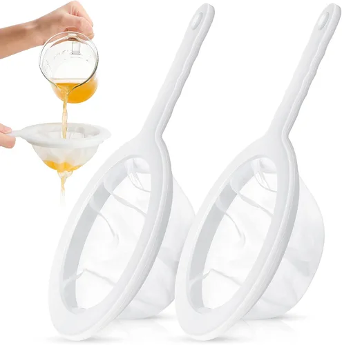 Zopeal 2 coladores de malla ultrafina de 9 pulgadas para granos de kéfir, colador de jugo de plástico, colador de alimentos, tamiz de yogur griego,