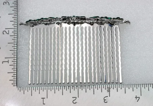 Miniatura 7 de Faship Hermoso peine de pelo floral de cristal de diamantes de imitación negro