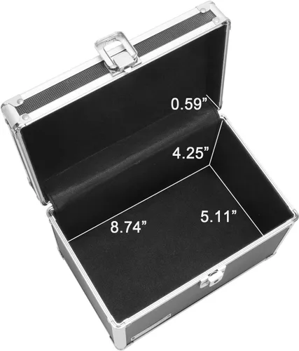 Miniatura 3 de Vaultz VZ01169 Archivador con candado para tarjetas de índice con tapa abatible - Capacidad para 350 tarjetas de 7,6 x 12,7 cm, color negro