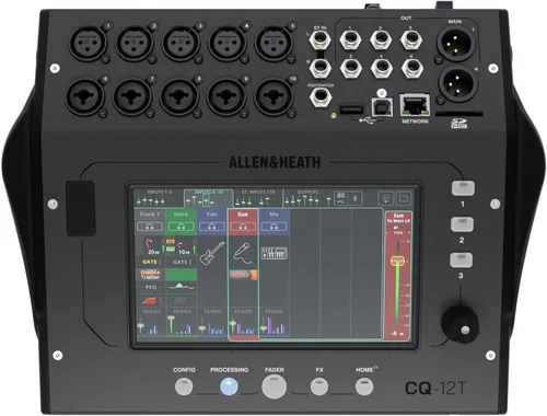 Allen & Heath CQ-12T Mezclador Digital con Pantalla Táctil de 7" y Conectividad Bluetooth