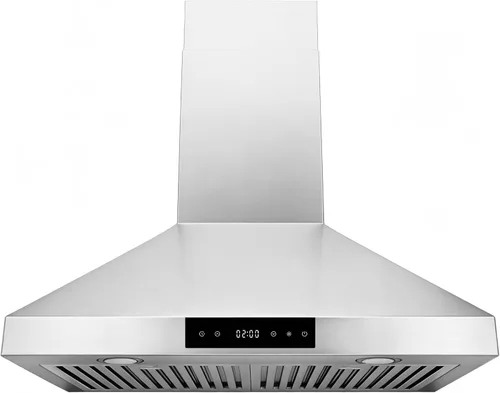 Miniatura 13 de Hauslane Campana extractora de montaje en pared de 30 pulgadas, chimenea de pared negra mate, convertible sin conductos de 6 pulgadas, succión