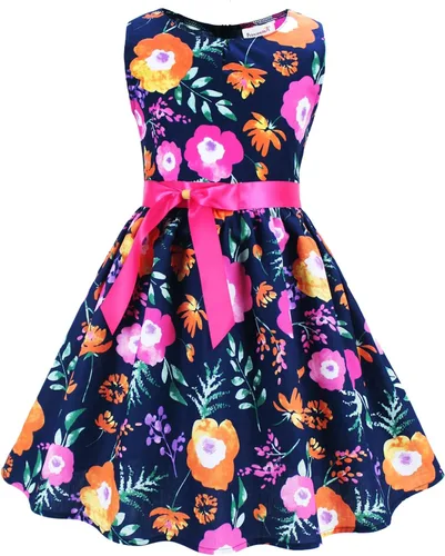 Miniatura 307 de Vestido de verano para niña, de algodón, con diseño floral