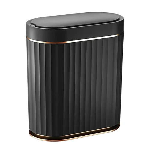 Miniatura 11 de ELPHECO Cubo de basura para baño con sensor de movimiento, cubo de basura automático, cubo de basura inteligente de plástico delgado con tapa