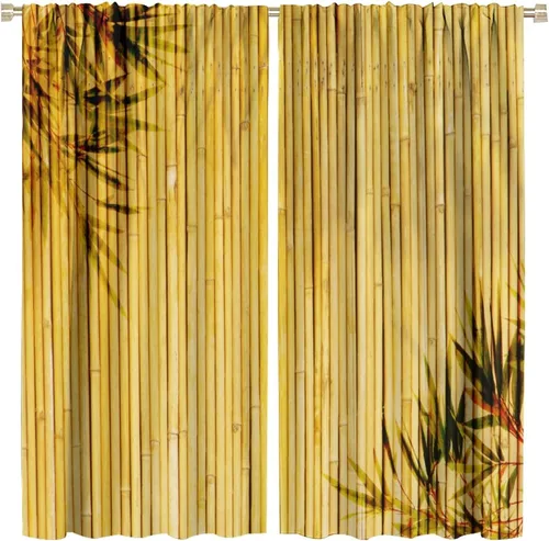 Miniatura 20 de Cortinas de bambú 3D impresas para exteriores, cortinas de bambú natural japonés zen, sala de estar, cocina, bolsillo para barra, cortinas