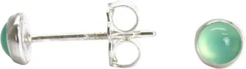 Miniatura 14 de Aretes de tuerca con piedras preciosas para mujeres y niñas, bisel redondo de 0.157 in de plata esterlina 925