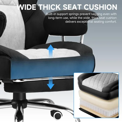 Miniatura 8 de GTPLAYER Silla para videojuegos, silla de oficina con soporte lumbar de resorte de bolsillo, ergonómica y cómoda, silla de escritorio de oficina
