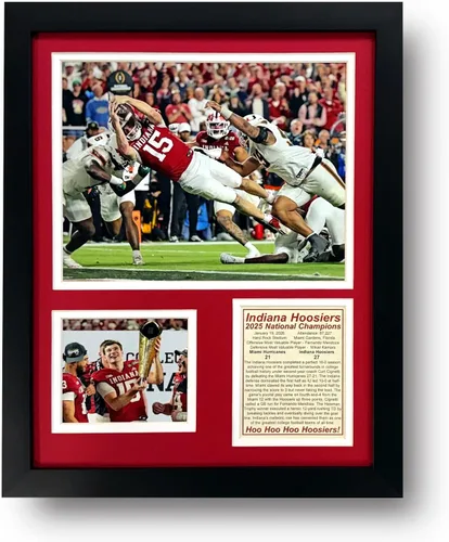 Indiana Hoosiers | Campeones Nacionales CFP 2025 | Recuerdos coleccionables de fútbol Hoosier | Imagen enmarcada y regalo de collage de fotos, arte
